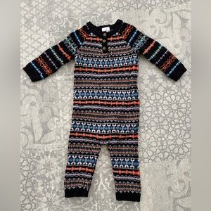 Hanna Andersson sweater knit romper, size 80 (18-24mo)